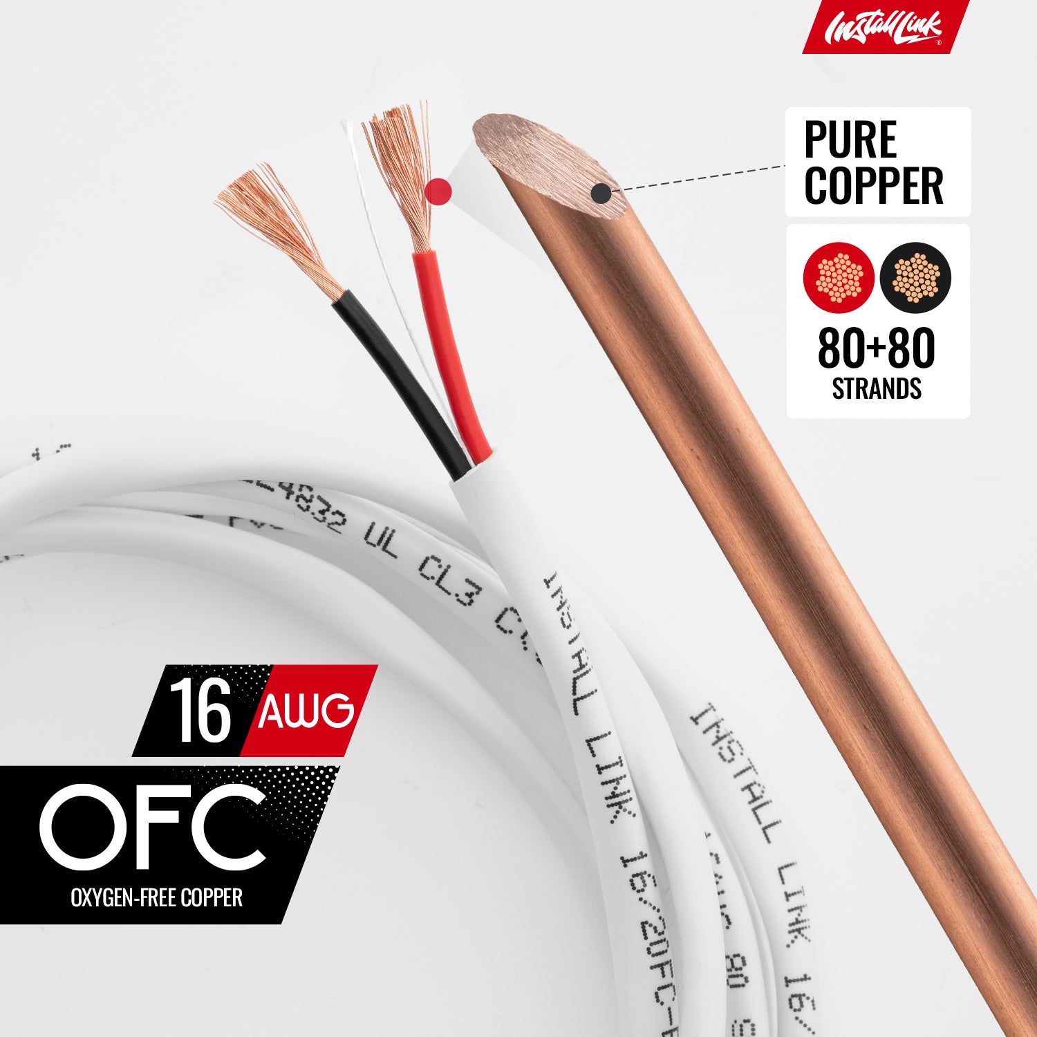 16 Gauge in-Wall Speaker Wire - UL CL3 Rated (500 FT) Oxygen Free Copper (OFC) image 1