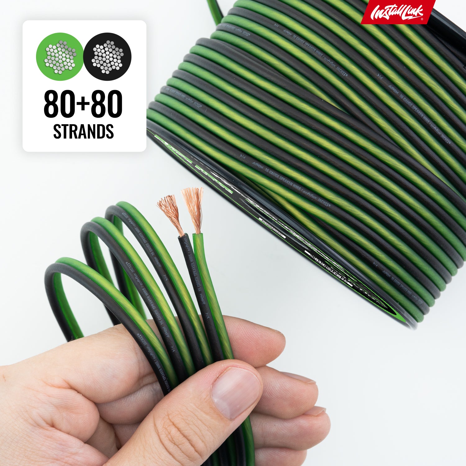 Speaker Wire 16 Gauge, CCA, 100ft, Green/Black image 7