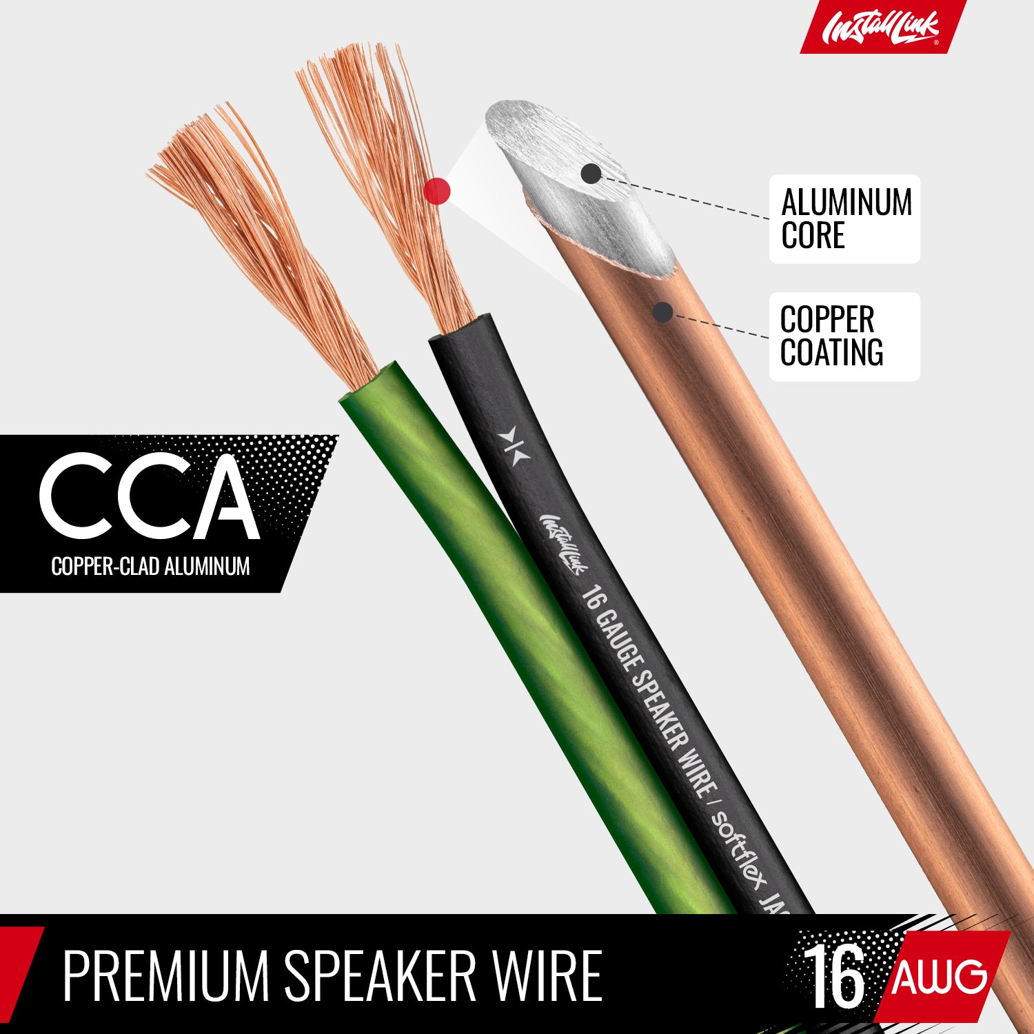 Speaker Wire 16 Gauge, CCA, 100ft, Green/Black image 5