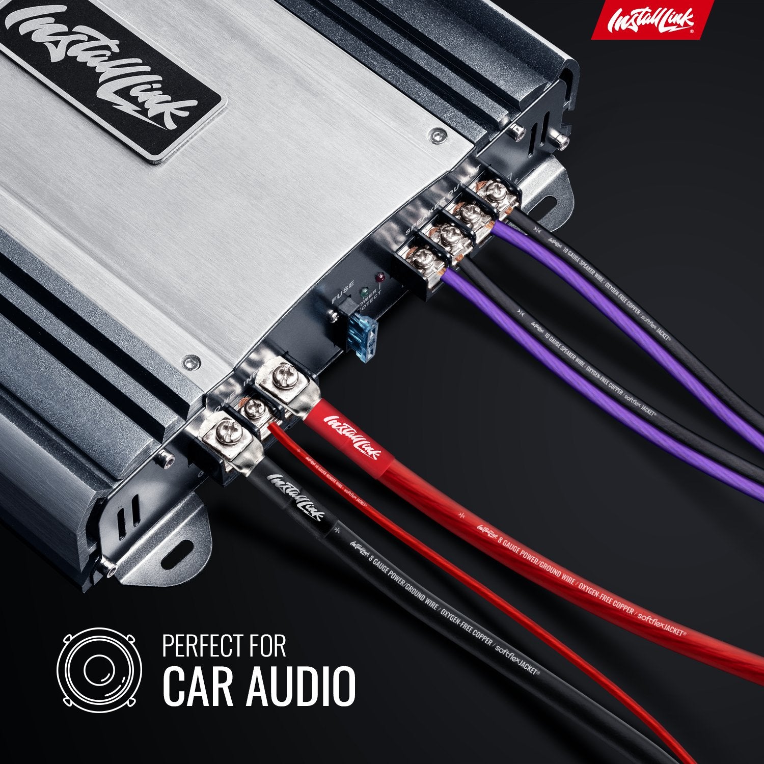 Speaker Wire 10 Gauge, OFC, 50ft, Purple/Black image 1