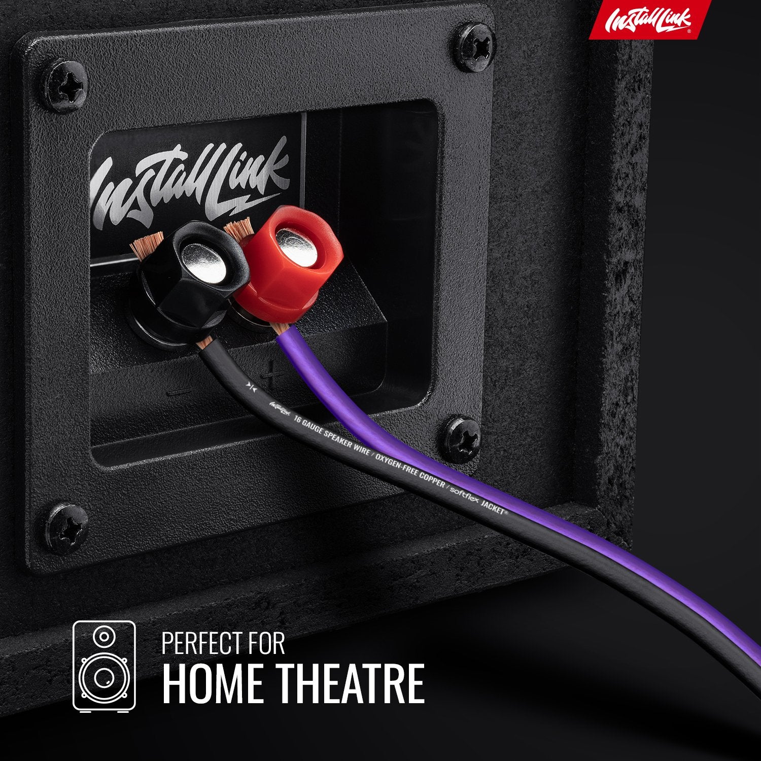 Speaker Wire 16 Gauge, OFC, 100ft, Purple/Black image 2