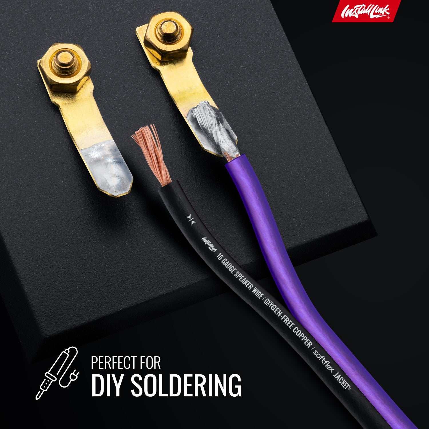Speaker Wire 16 Gauge, OFC, 100ft, Purple/Black image 4