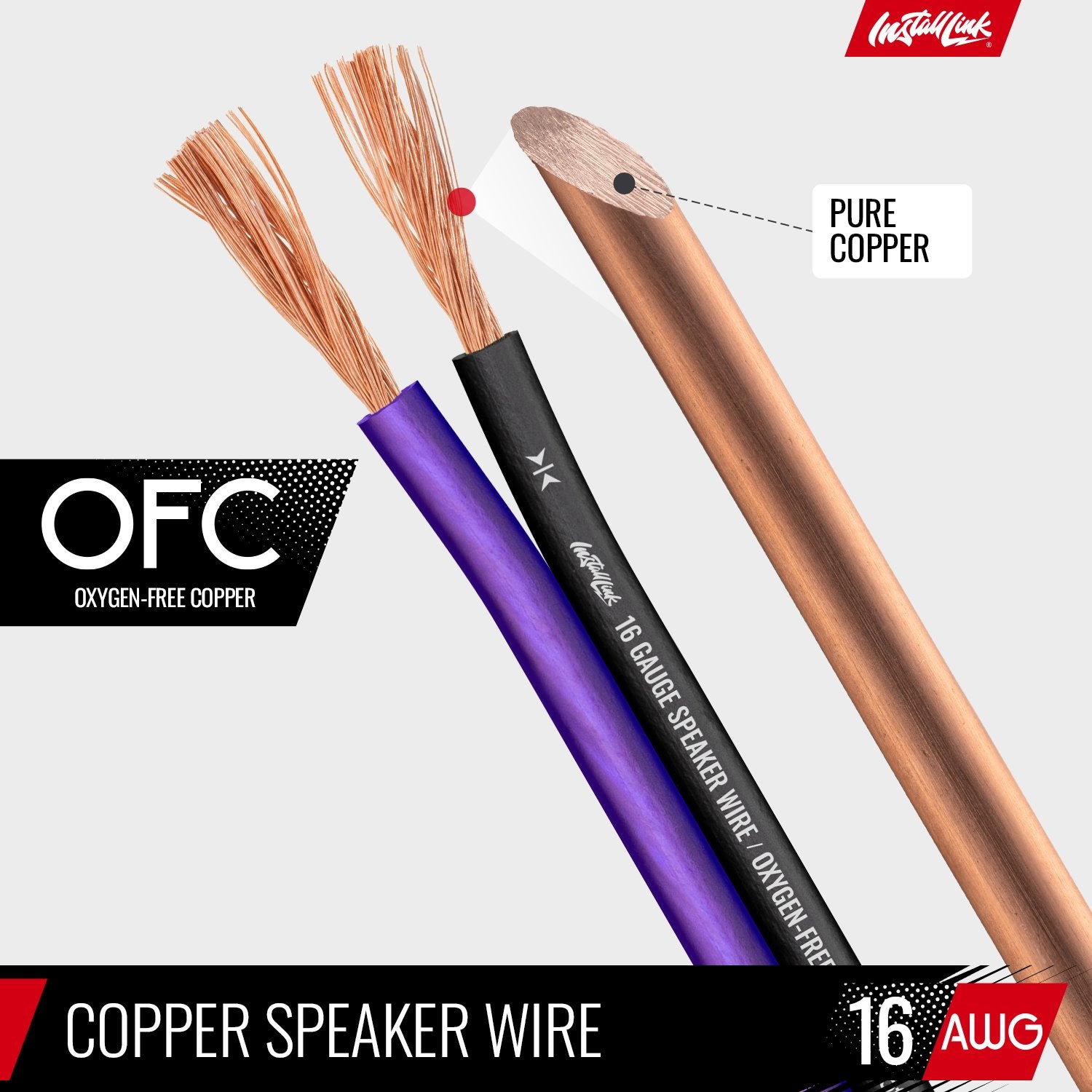 Speaker Wire 16 Gauge, OFC, 100ft, Purple/Black image 5