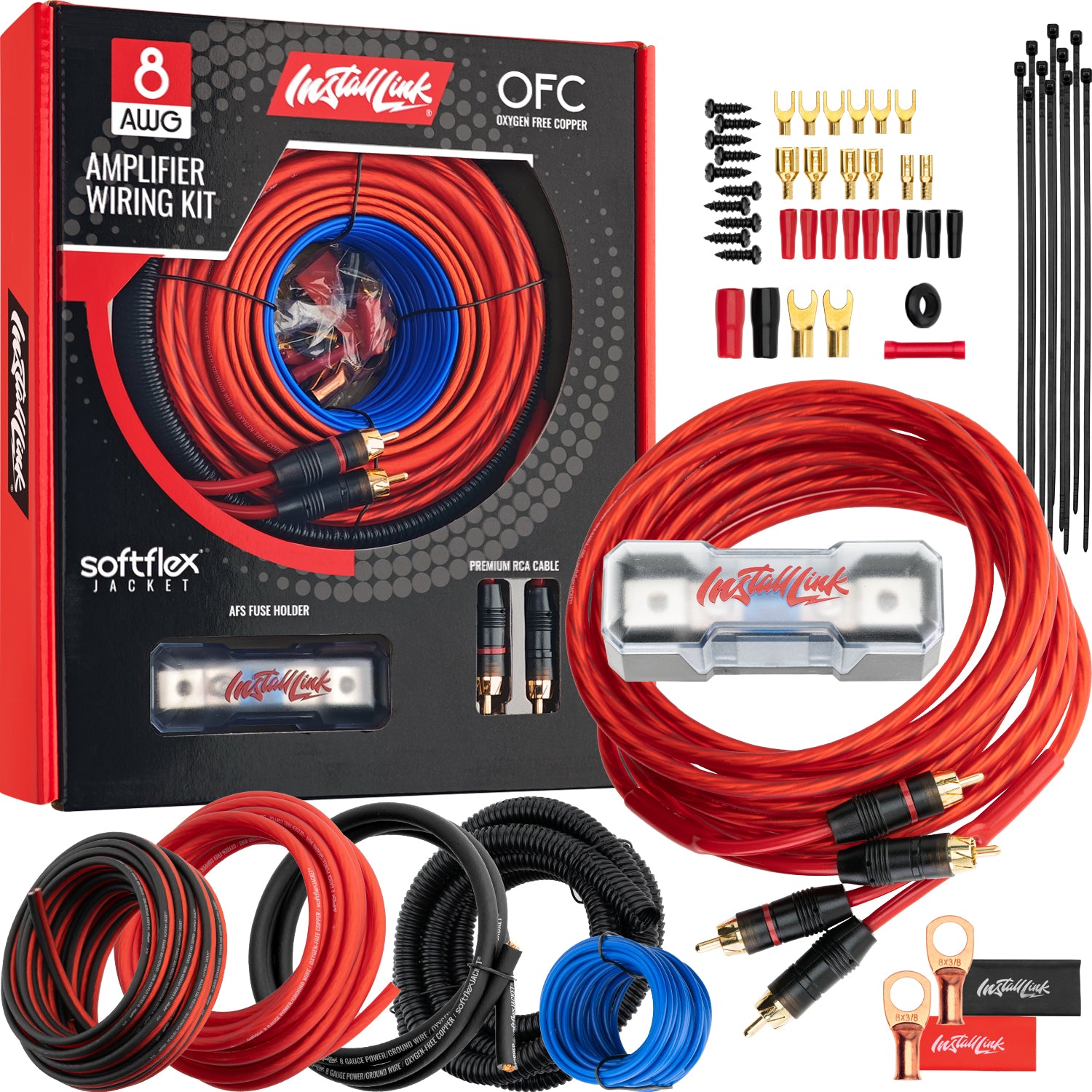Install Link 8 Gauge Amp Wiring Kit (OFC)