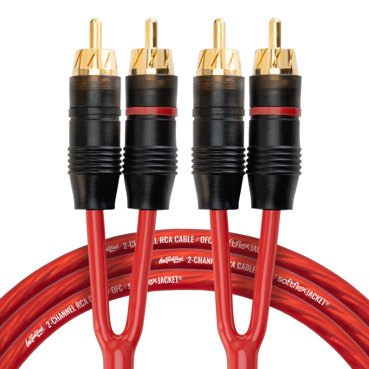 RCA Audio Cable for Subwoofer or Stereo Cable, 2-Channel, Red, 12ft