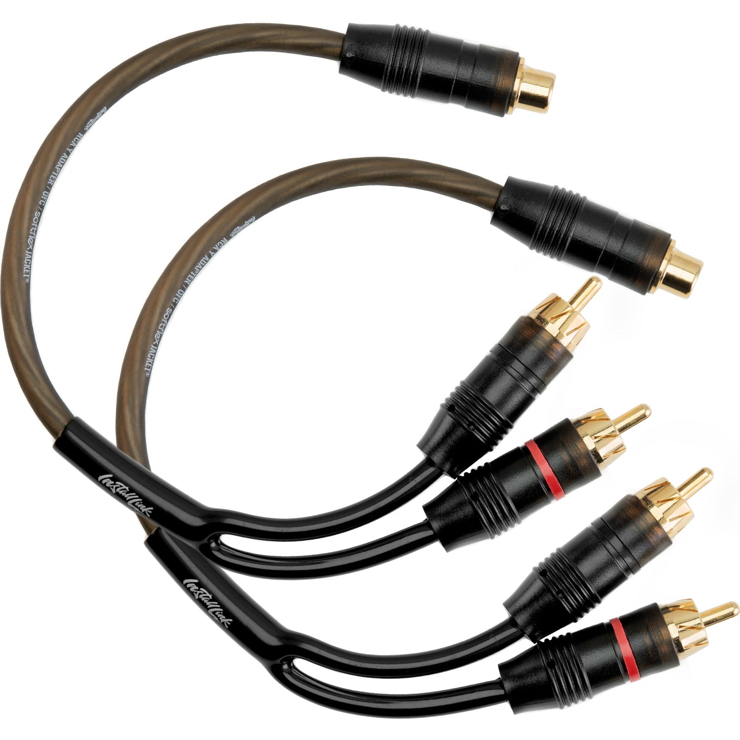 RCA Audio Cable for Subwoofer or Stereo Cable, Y Adapter 1-Female to 2-Male Splitter, 2pk