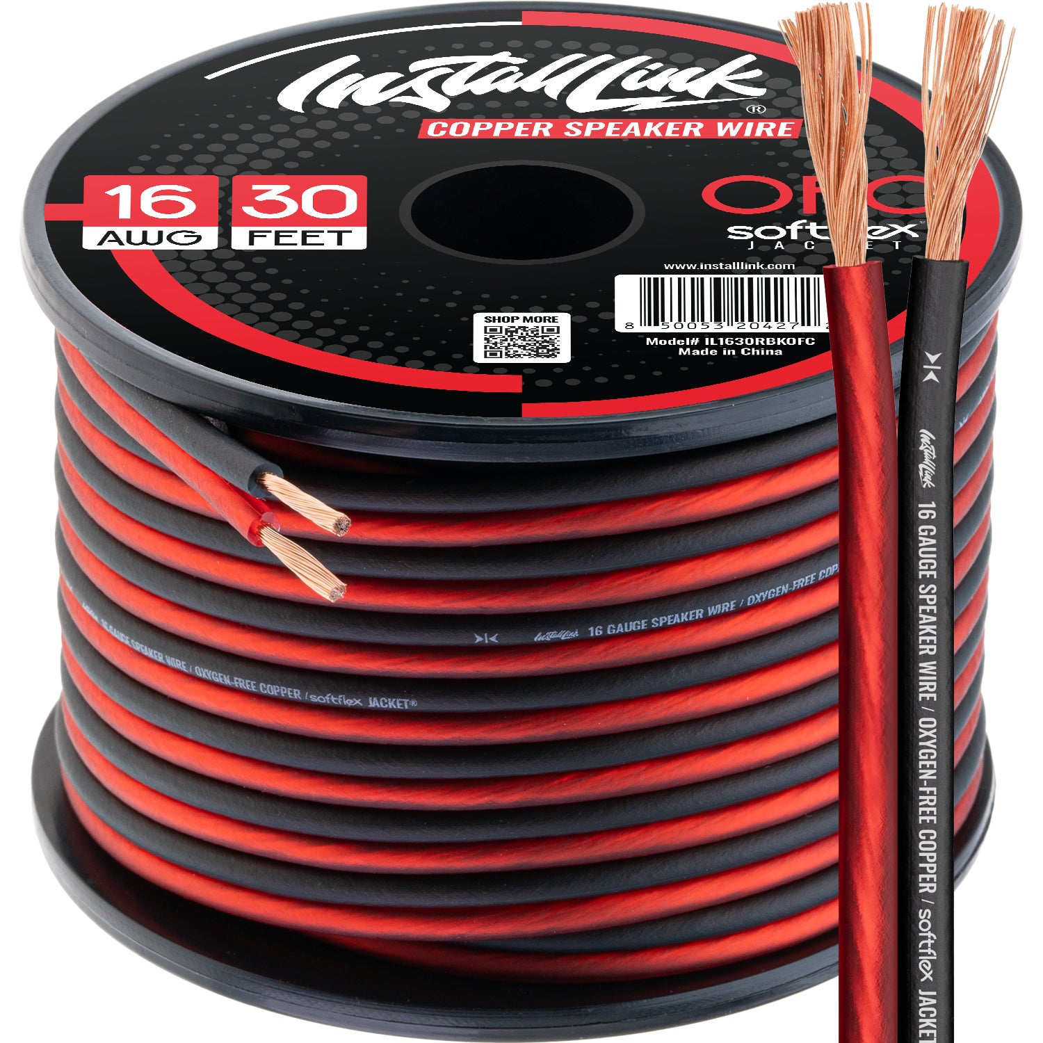 Speaker Wire 16 Gauge, OFC, 30ft, Red/Black image 0