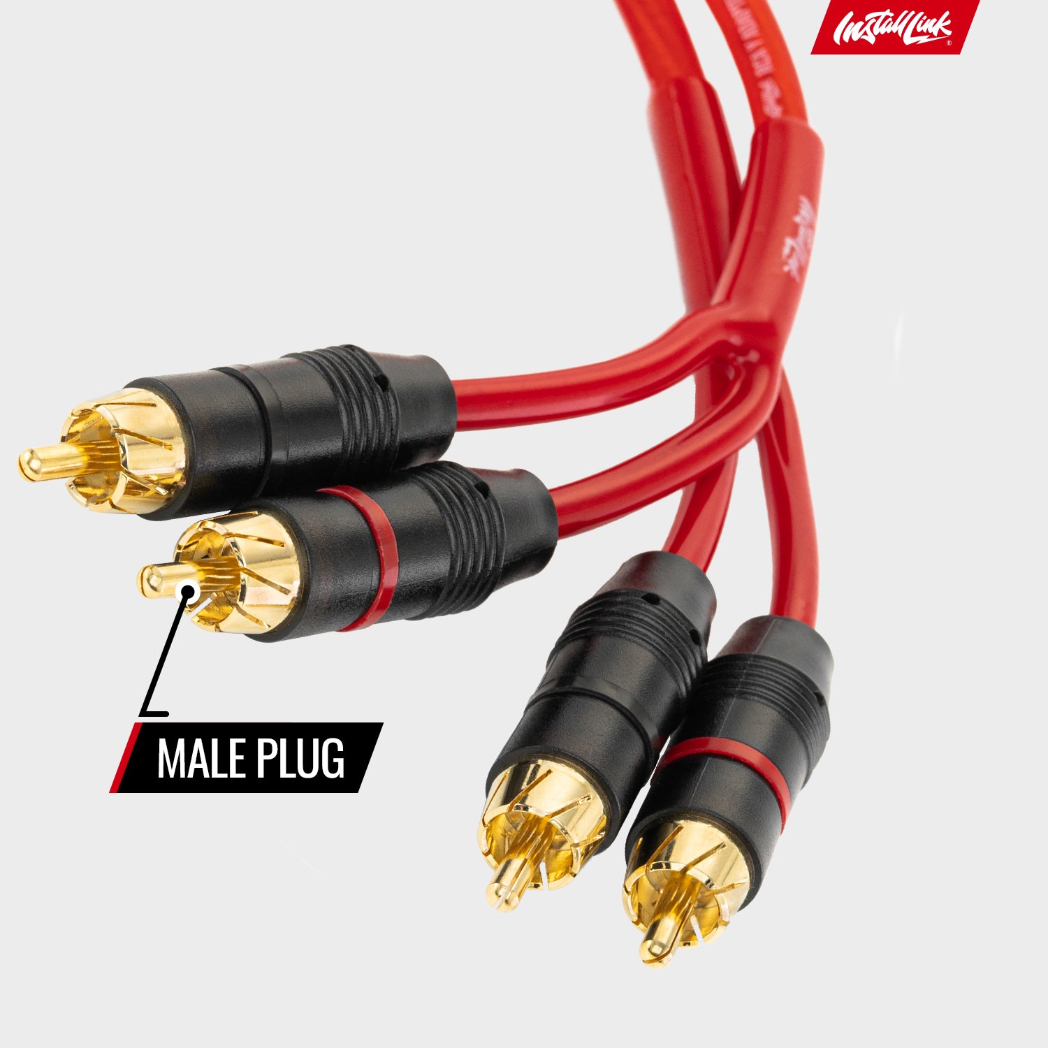 RCA Audio Cable for Subwoofer or Stereo Cable, 2-Channel, Red, 20ft image 2