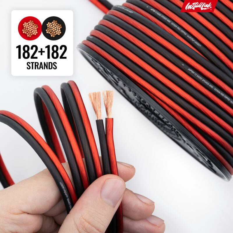 Speaker Wire 12 Gauge OFC, 100ft, Red/Black