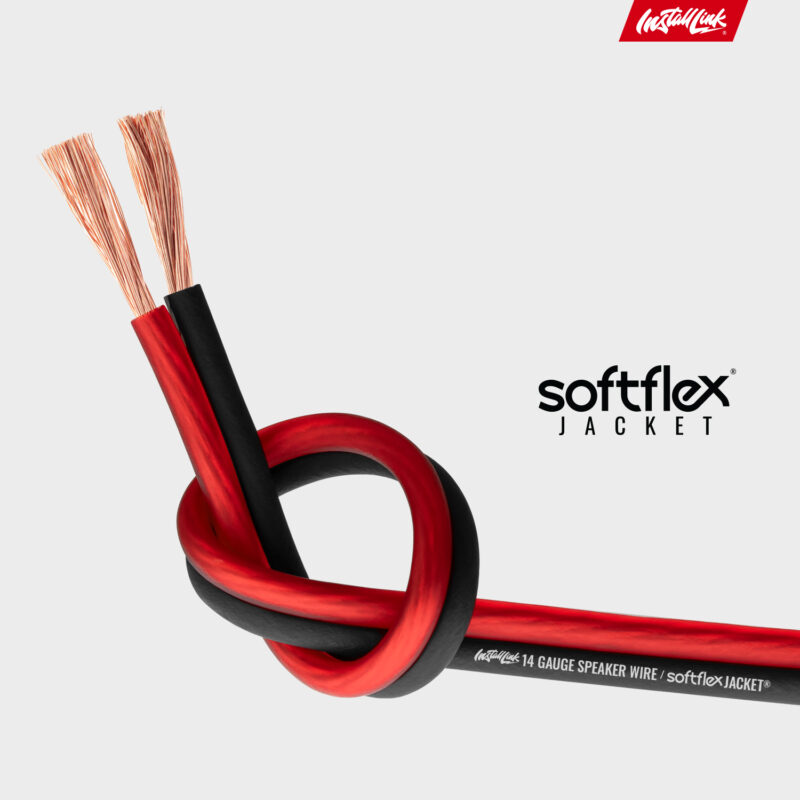 Speaker Wire 14 Gauge, CCA, 100ft, Red/Black with 12 Banana Plugs
